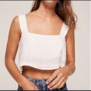 Reformation Ivory Square Neck Crop Top - S